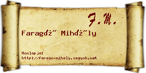 Faragó Mihály névjegykártya