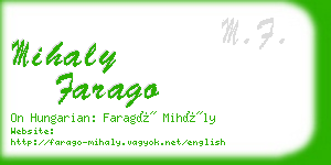 mihaly farago business card